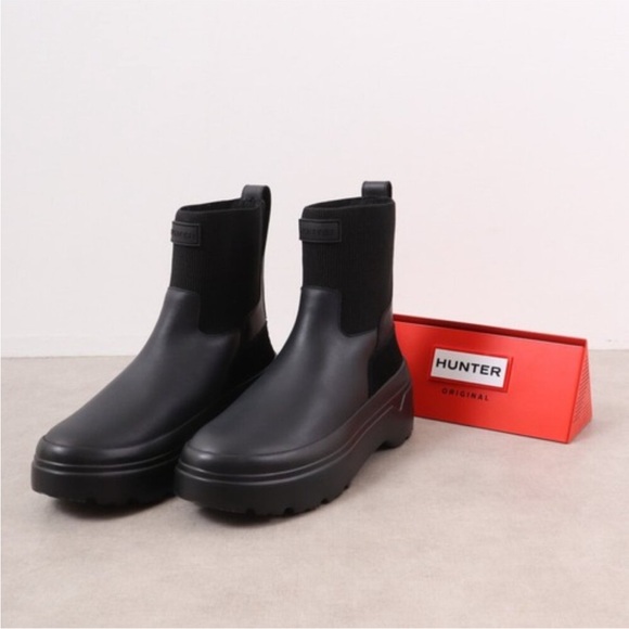 HUNTER Explorer Flatform Chelsea Boots Leather 864mn New in box 8 - Picture 9 of 11